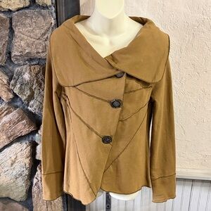 Neon Buddha Tan Cotton Blend Top